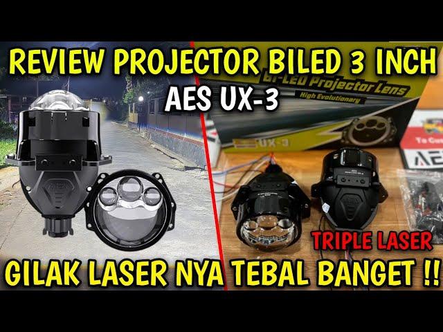 REVIEW PROJECTOR BILED 3 INCH AES UX-3 TRIPLE LASER #biledprojector