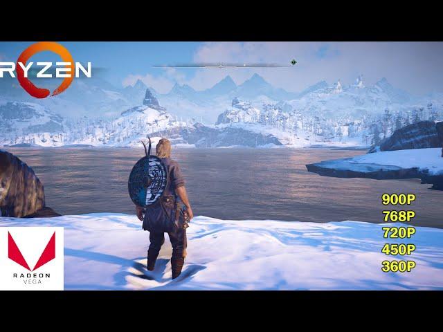 Assassin's Creed Valhalla - 900P , 768P , 720P , 450P , 360P - AMD Ryzen 5 2500U | Vega 8 -