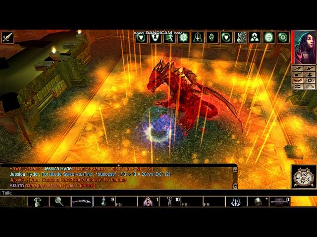 NWN1, Rogue vs Klauth "the Ancient Red Wyrm", without Dead Dragon Sphere, Very Difficult