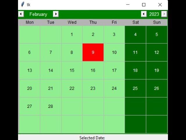 Python tkCalendar - Creating a Date Picker Calendar in Tkinter