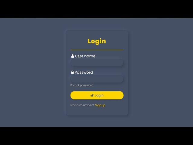 DARK Neumorphism Login Form using Html And CSS | CSS NEUMORPHISM UI Design