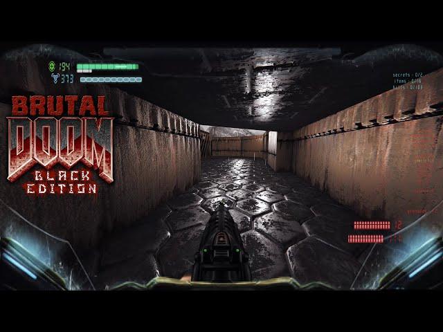 Brutal Doom Black Edition 3.35 [Rain, Parallax, Visor, Relighting] - Enhanced E1M9 | 4K/60