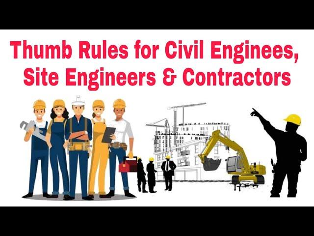 Thumb Rules for Civil Engineers, Site Engineers & Contractors 2024 | Civil Engineering