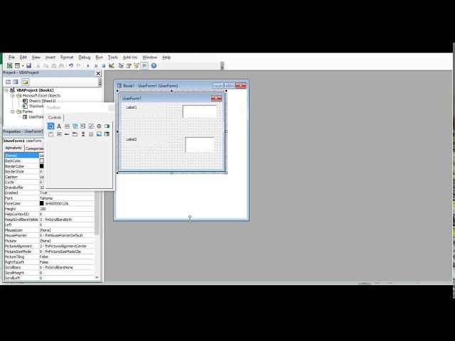 Creating a popup UserForm in Excel VBA