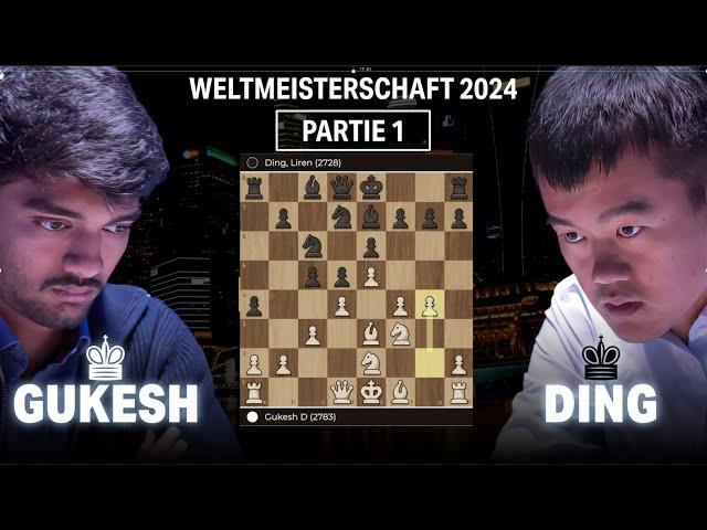 Gukesh vs Ding - Partie 1 der Schach-WM 2024