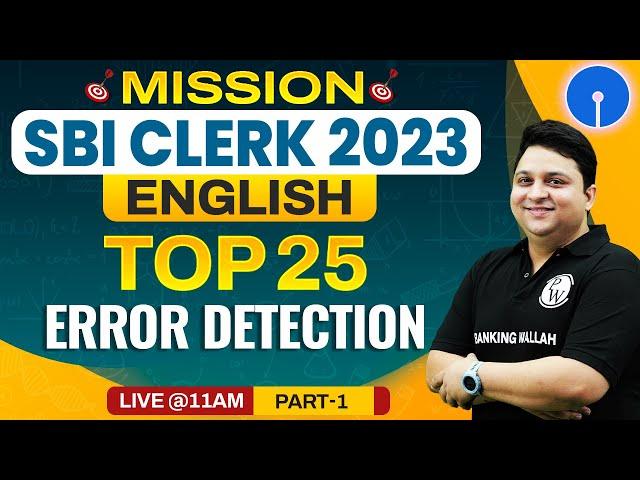 SBI Clerk English Error Detection Questions | Part -1 | SBI Clerk 2023 | English By Anubhav Sir