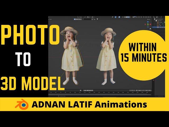 how to convert photo into 3d model in blender || 2d image to 3d model blender