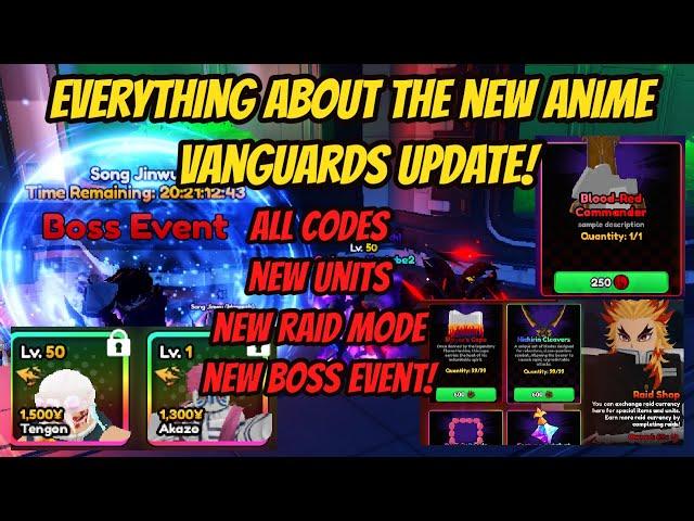 Everything about the new Anime Vanguards Update !!!! - New Raid Mode + Boss Event + 6 Units!