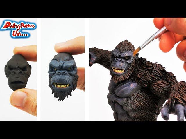 Sculpting Godzilla vs King Kong in clay Part 2 ||  Godzilla vs Kong sculpture || Draw me a...