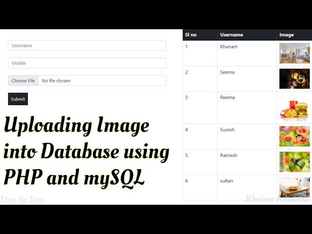 How to upload image into database using PHP and mySQL database.