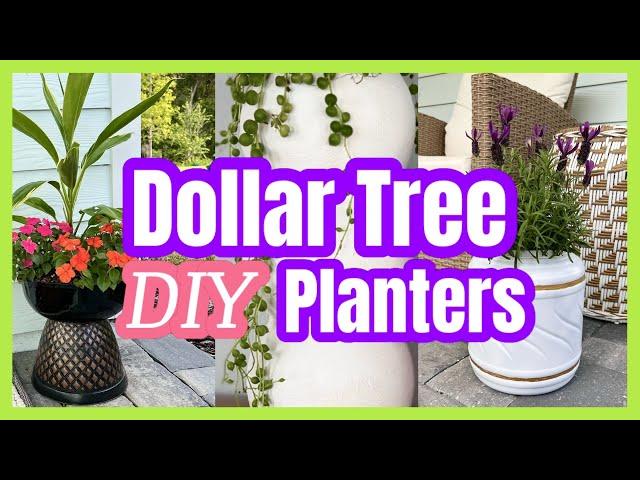 DIY PLANTER IDEAS 🪴 DOLLAR TREE PLANTER FLOWER POT HACKS & DIYS