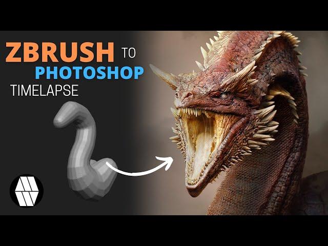 ZBrush to Photoshop Timelapse - 'Caraxes' Concept