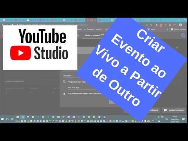 Como Criar uma Transmissão ao Vivo no YouTube Studio a partir de outra criada anteriormente