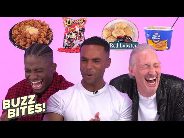 The Cast of "Emily In Paris" Tries American Foods | Buzz Bites