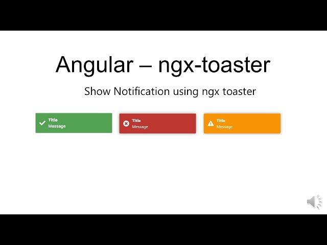 Angular - Notification Message | ngx-toaster