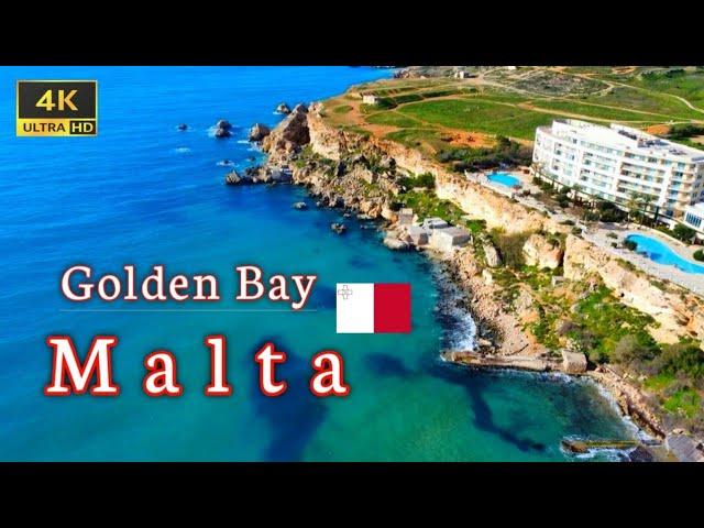 Golden Bay Beach, Malta  [4K] #travelarc #malta