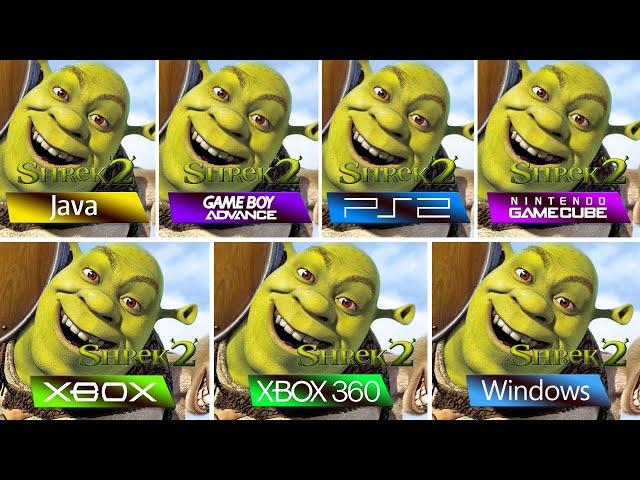 Shrek 2 (2004) Java vs GBA vs PS2 vs GameCube vs XBOX vs XBOX 360 vs PC (Graphics Comparison)