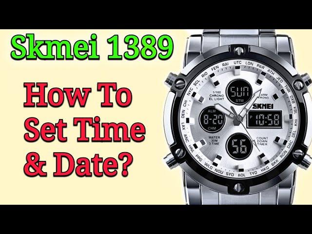 Skmei 1389 Analog - Digital Watch Time, Date & Day Setting | How To Set Skmei 1389