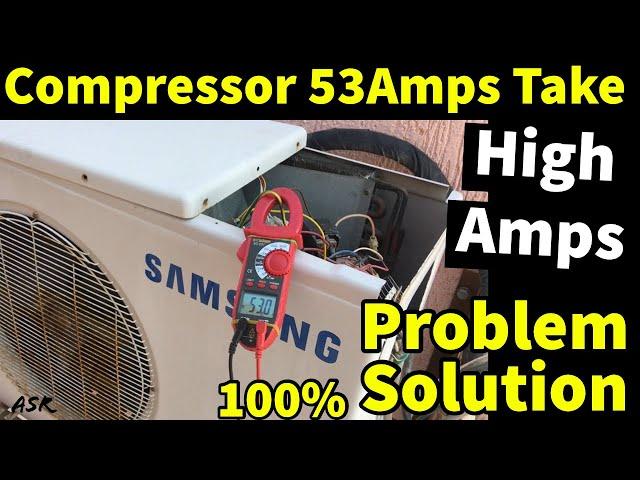 split ac high ampere trip problem solution compressor not start humming  sound crating how repair