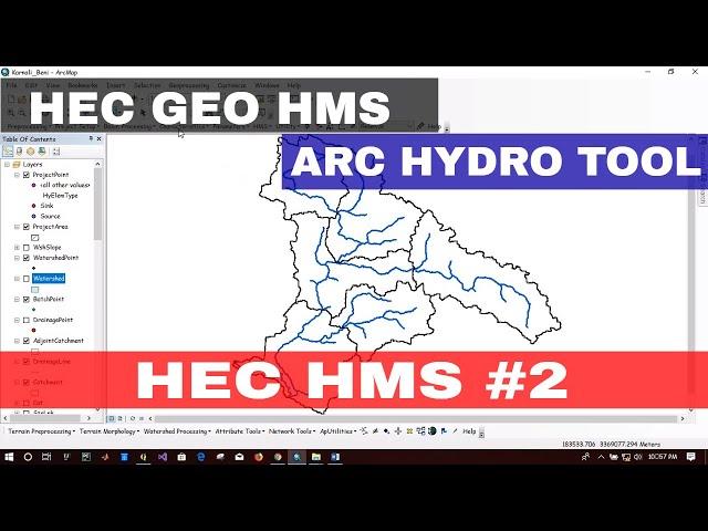 [HEC-HMS #2] HEC GEO HMS|CREATE PROJECT FOR HEC HMS USING ARC HYDRO TOOL & HEC GEO HMS