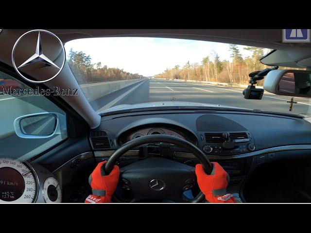 Mercedes-Benz E Class E220 CDI W211 TOP SPEED DRIVE ON GERMAN AUTOBAHN