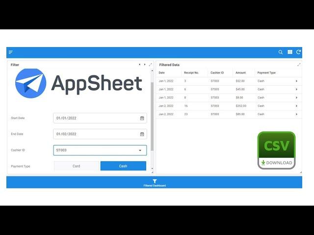 AppSheet How To Create a Filter Dashboard and Export to CSV