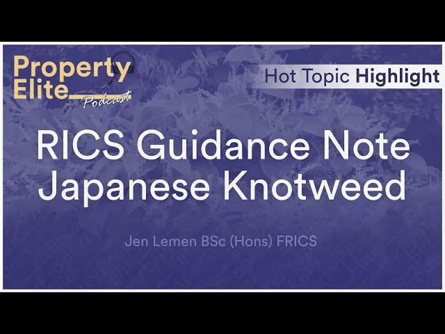 RICS Guidance Note Japanese Knotweed and Residential Property 1st Edition - Hot Topic Highlight