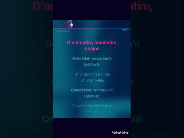 Shuhrat Qayumov “G’animatim onajon” karaoke