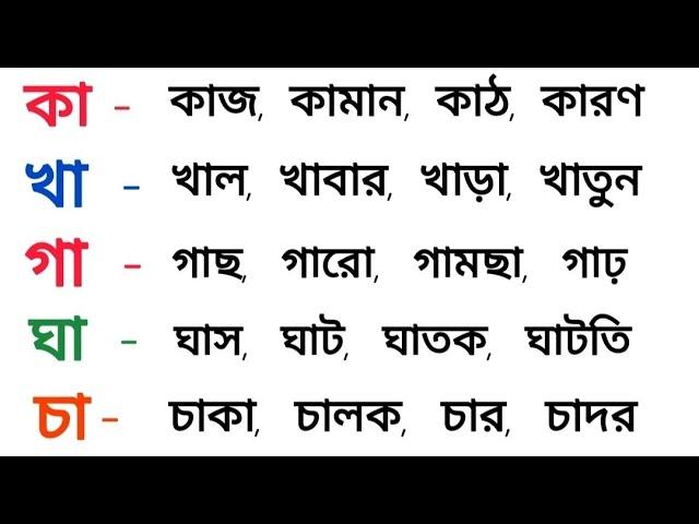 কা খা গা ঘা দিয়ে বাংলা শব্দ | বাংলা শিক্ষা | Basic Bangla Videos | Student Academy