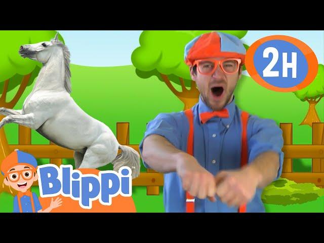 Horse Song | BLIPPI 2 Hour Compilation | Educational Songs For Kids