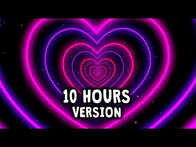 Neon Lights Love Heart Tunnel Particles Background 10 hours | HD Vj loop Disco Pink and Purple