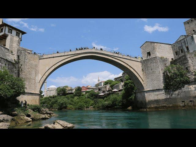 MOSTAR - 4K CITY WALK, SIGHTS - BOSNIA AND HERZEGOVINA 