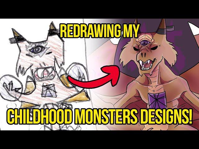 Redrawing My Childhood Original Monster Game Creatures!