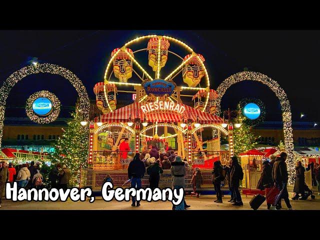 Hannover, Germany, Christmas market walking tour 4K