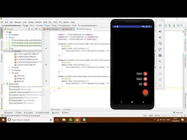 Android Development Tutorial : Custom Fab (Floating Action Button)