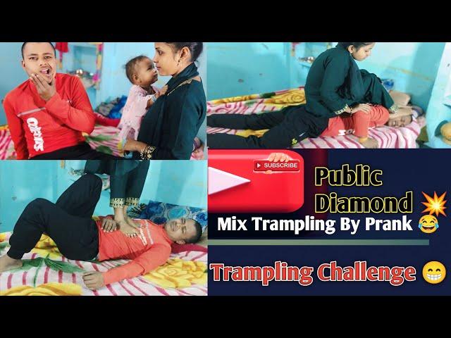 Trampling Challenge🫠|| Mix All Trampling By Public Demand|| Sandeep Prank Wife #prank #sandeepprank