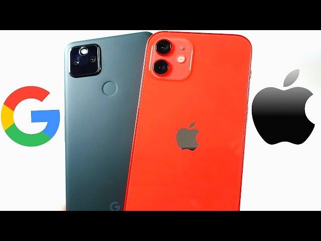 Google Pixel 5A vs iPhone 12!