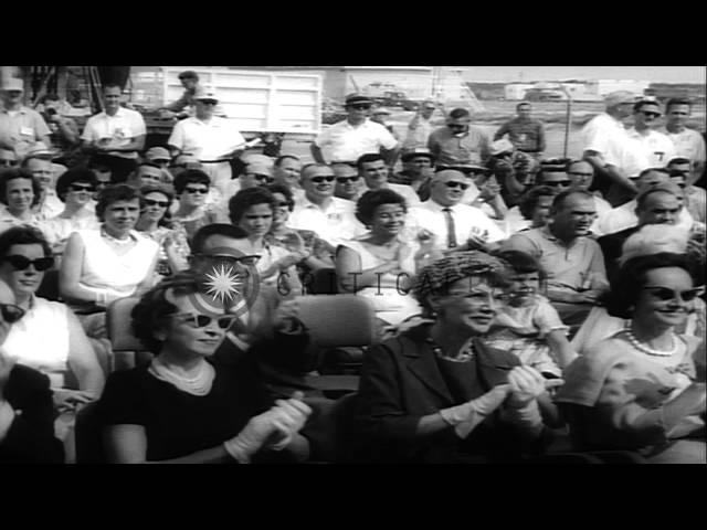 US astronaut Scott Carpenter is welcomed by his family and members of the Project...HD Stock Footage