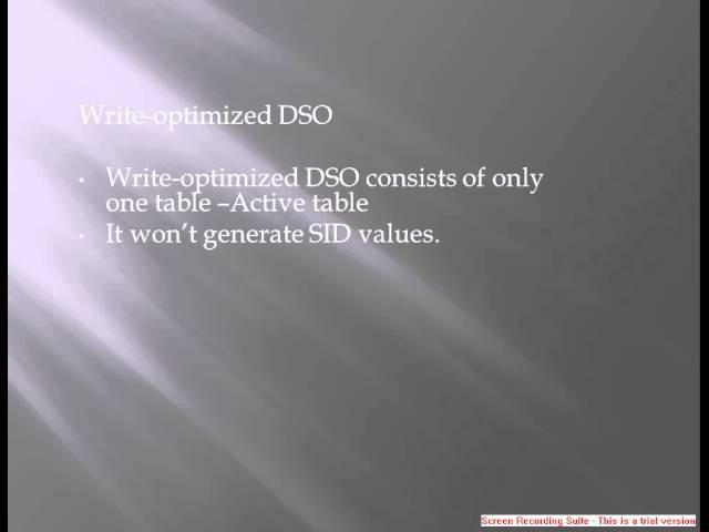 Difference between Standard DSO, Write Oprtimized DSO and Direct Update in sap bi