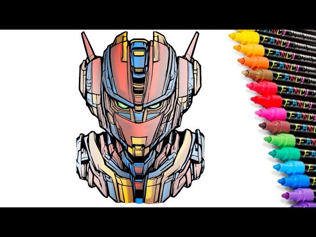 Robot Head Coloring Pages | Optimus Prime Transformer Coloring Book [NCS]