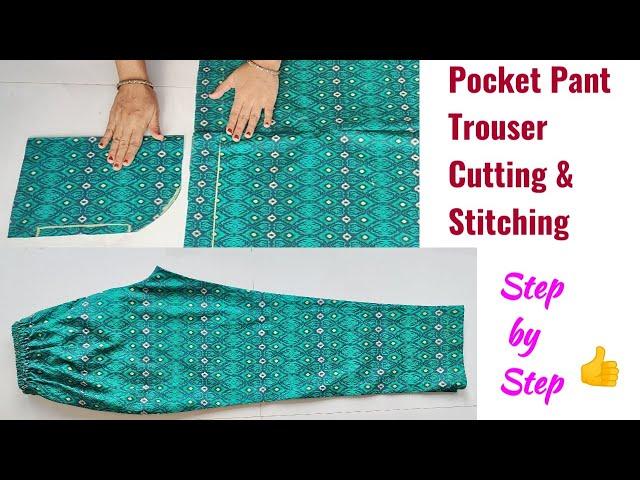 Pocket Pant Trouser cutting and stitching |Very Easy Pant Trouser Cutting and stitching