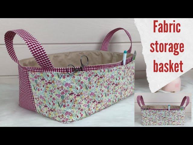 medium fabric storage basket, fabric storage box tutorial, how to fabric basket , wandee easy sewing