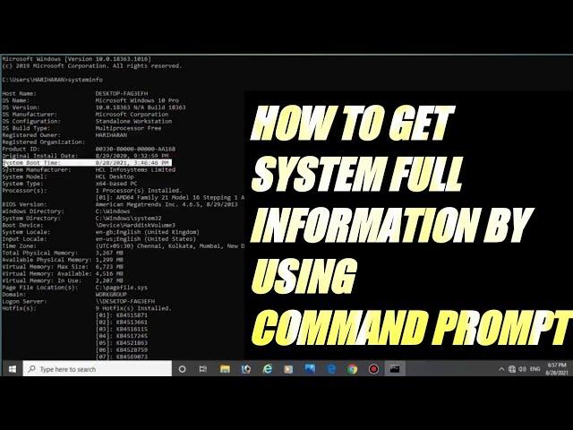 [Tamil] How to Find System Full Information on Command Prompt  | Tamizhan Info Tech