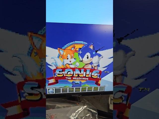 Sonic 2 Title Screen Pixel Art In Minecraft