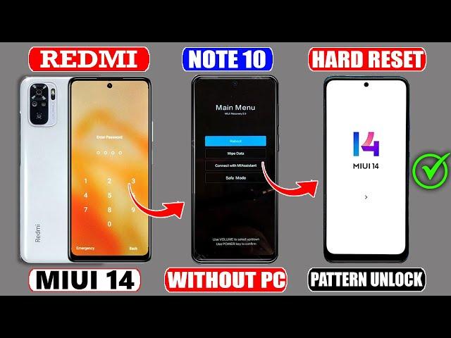 Xiaomi Redmi Note 10 Hard Reset Miui 14  Not Working 2024  Screen Lock Bypass Unlock Without Pc 