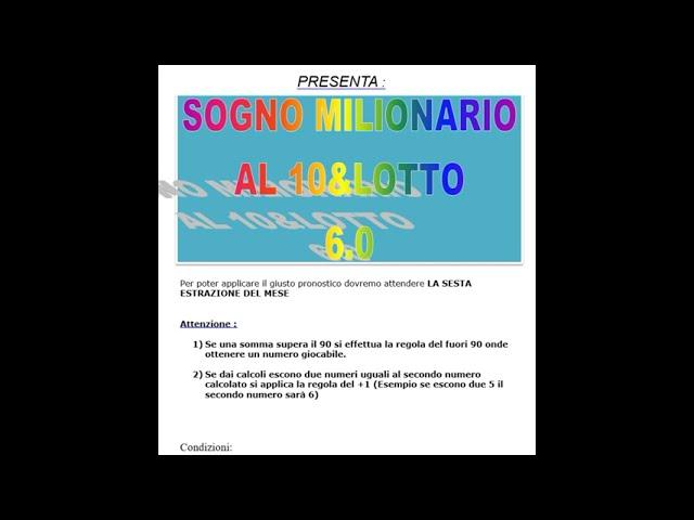 METODO PER IL 10&LOTTO