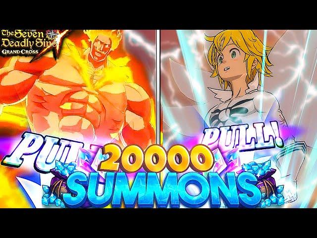 20000+ GEMS!! ESCANOR + MELIODAS CRAZY SUMMONS!! | Seven Deadly Sins: Grand Cross