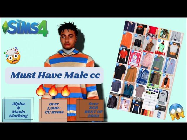 SIMS 4 URBAN MALE CC CLOTHING SHOWCASE/FOLDER! | BEST OF 2022 | FREE DOWNLOAD(1500+ items)