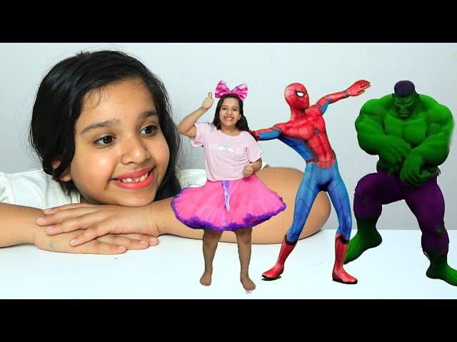 شفا صغرت تؤامتها ! ! Shfa with Superheroes Dance