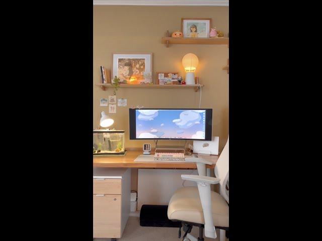 my cozy desk setup makeover  ️ #shorts